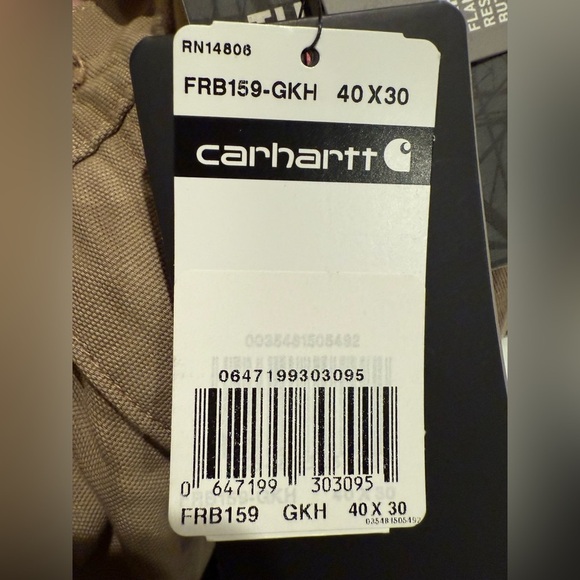 CARHARTT MEN'S FR MIDWEIGHT CANVAS JEAN LOOSE FIT GOLDEN KHAKI NEW 40 X 30 - Picture 6 of 8